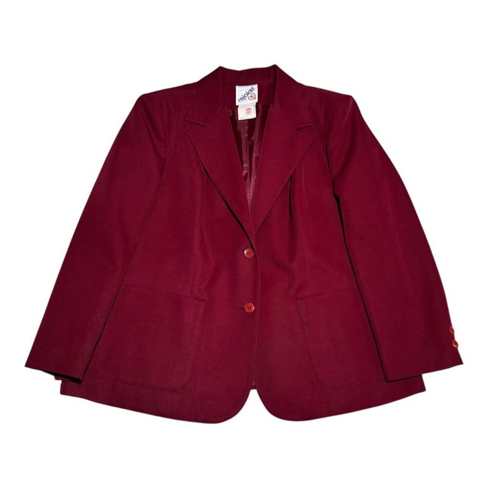 Vintage 80s Rejoice! ILGWU USA Union Made Red 2 Button Blazer Women's 43"‎